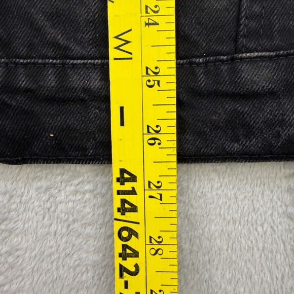 R3BEL‎ Jacket Mens Large Denim Black Embroidered Paradise Thrashed Distressed - Picture 6 of 11